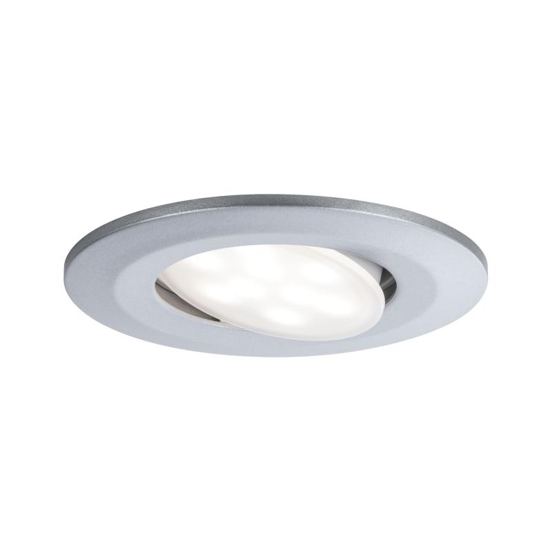 Paulmann 93095 3er-Set HomeSpa LED Einbauleuchte Calla schwenkbar staubdicht Strahlwasser geschützt rund 90mm 30° 5W White Switch Chrom matt