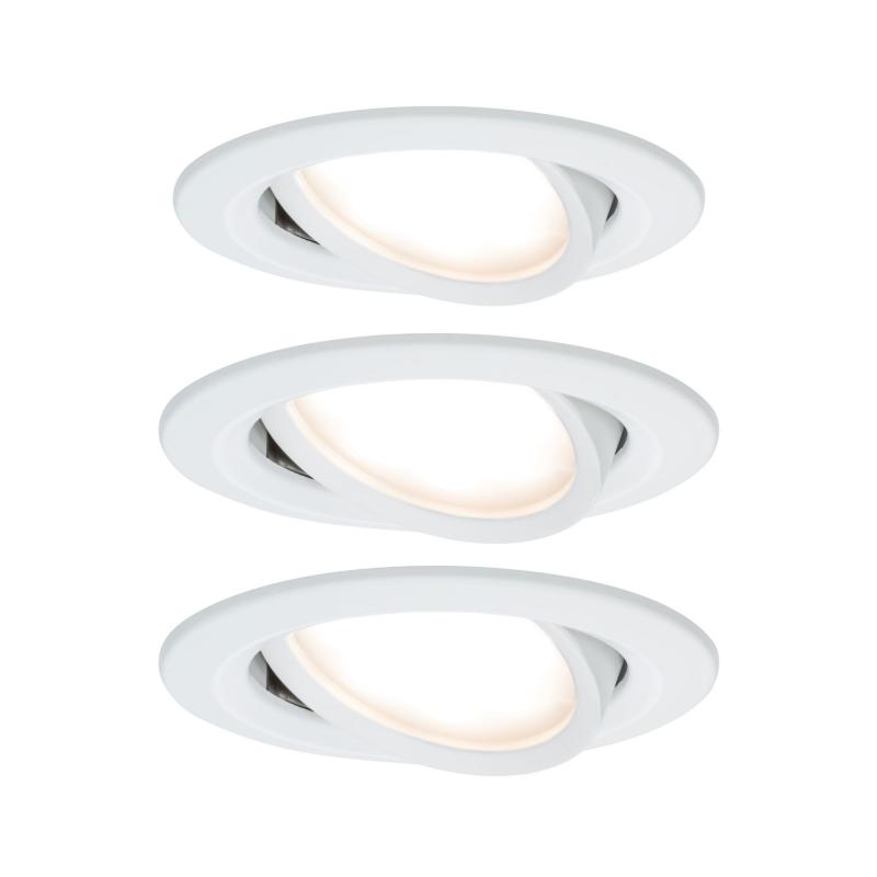 Paulmann 93449 Einbauleuchte Set Nova Coin rund schwenkbar LED 3x6.5W 2700K Weiß/Alu