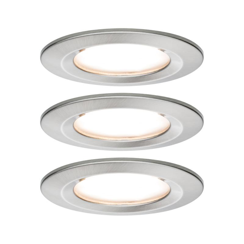 Paulmann 93873 Einbauleuchte Set Nova Plus Coin dim rund starr LED 3x6.8W 2700K Eisen/Alu