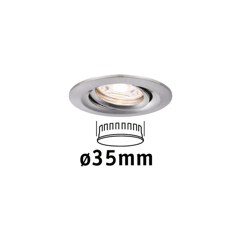 Paulmann 94294 EBL Nova mini Coin rund schwenkbar LED 1x4W 310lm Eisen gebürstet/Alu