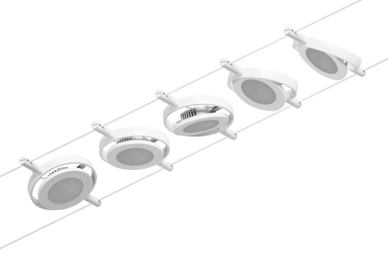 Basisset Seilsystem Paulmann 94416 Wire RoundMac 5x4,5W Weiß matt/Chrom 12V DC 60VA 3000K