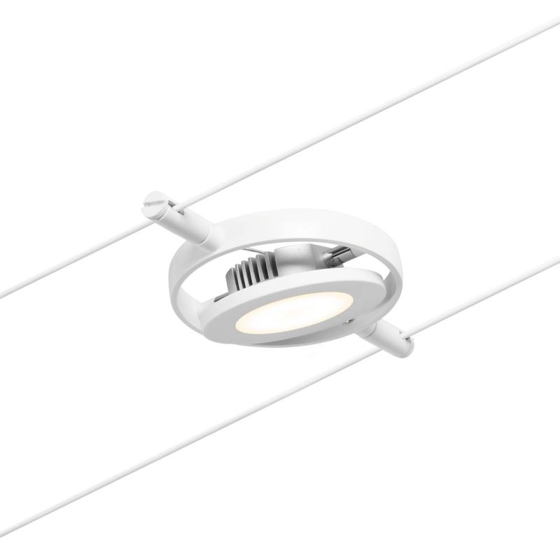 Weißer LED-Leuchtspot für Seilsystem Spot RoundMac Paulmann 94417 1x4,5W 12V DC Metall 3000K