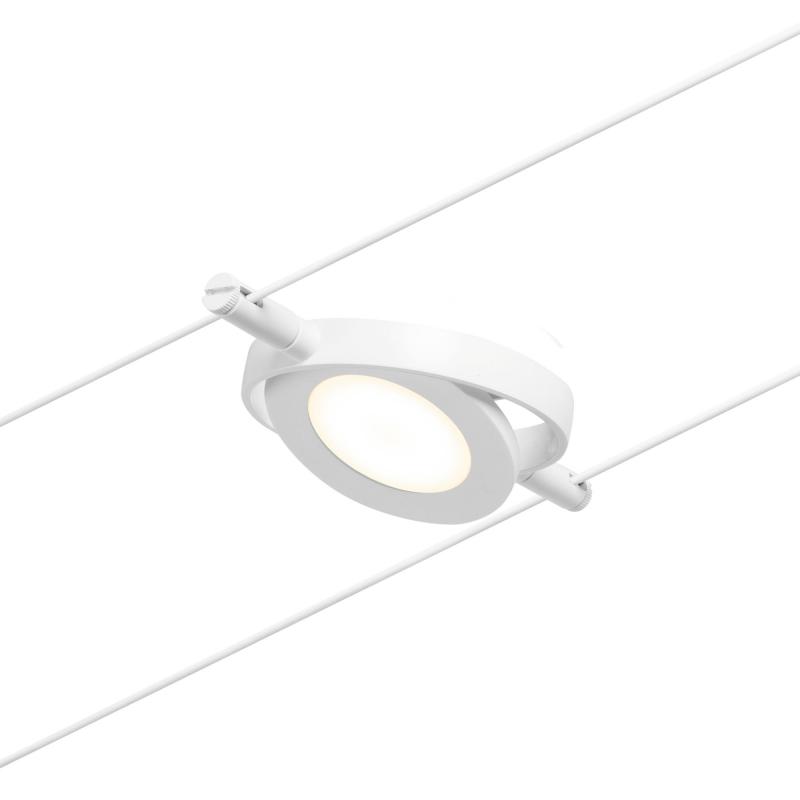 Weißer LED-Leuchtspot für Seilsystem Spot RoundMac Paulmann 94417 1x4,5W 12V DC Metall 3000K