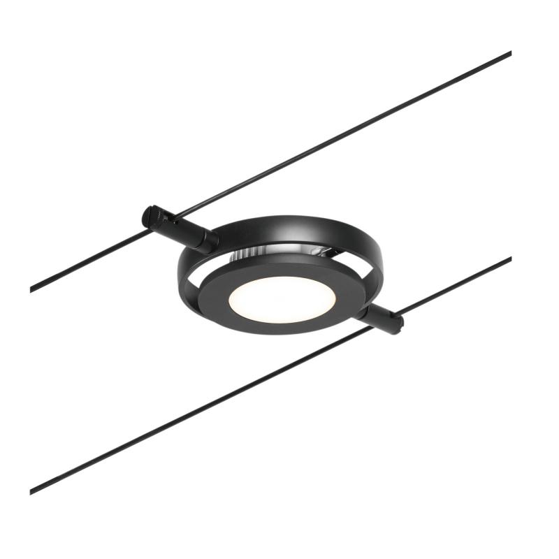 Paulmann 94419 Wire Systems Spot RoundMac 1x4,5W Schwarz matt/Chrom 12V DC Kst/Met 3000K