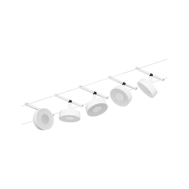 Paulmann 94477 Basiset Seilsystem Circle 5x5Wmatt Chrom 230V/12V DC warmweiß