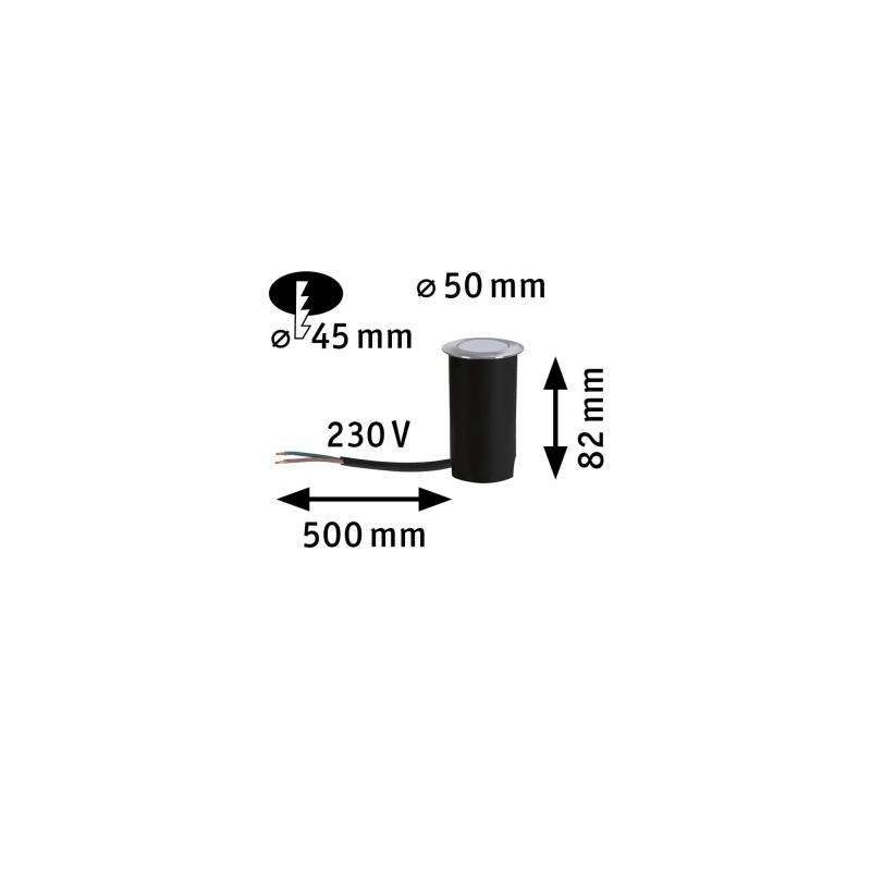 Paulmann 94726 LED Bodeneinbauleuchte Goldlicht insektenfreundlich staubdicht 1m unter Wasser geschützt rund 50mm extra warmweiß 2,2W Alu Kunststoff/Metall