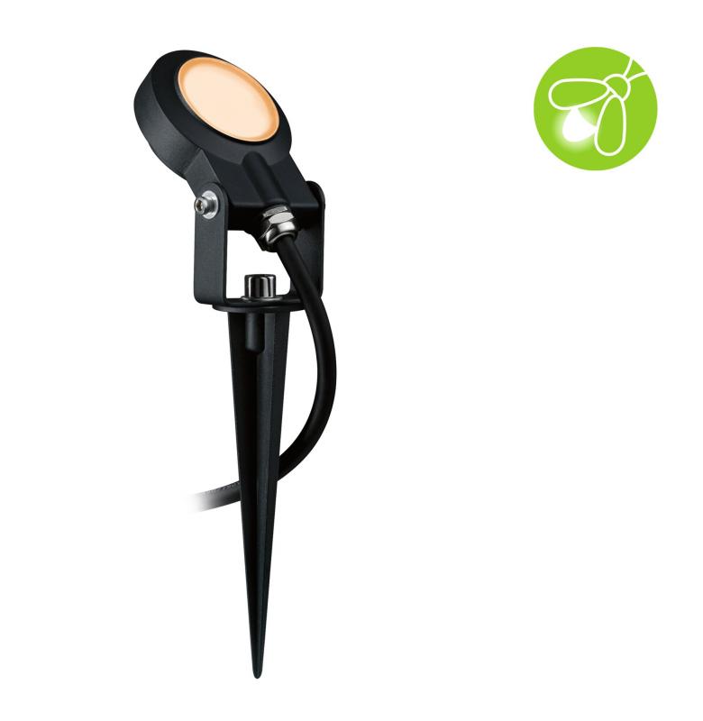 Paulmann 94728 Plug & Shine LED Gartenstrahler Sting Einzelspot Insektenfreundlich staubdicht 1m unter Wasser geschützt extra warmweiß 6,3W Anthrazit