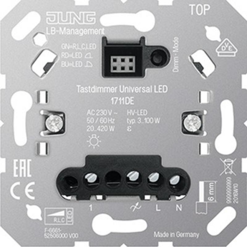 JUNG 1711 DE Tastdimmer Standard LED 3-420W LED UP