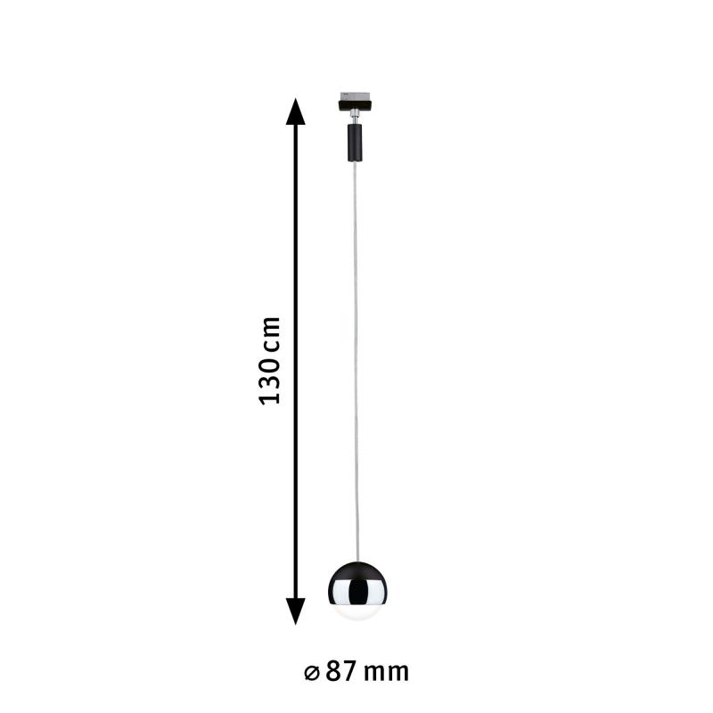 Paulmann 96806 URail LED Pendel Capsule II 6,3W modern neutralweiß dimmbar Schwarz matt/Chrom