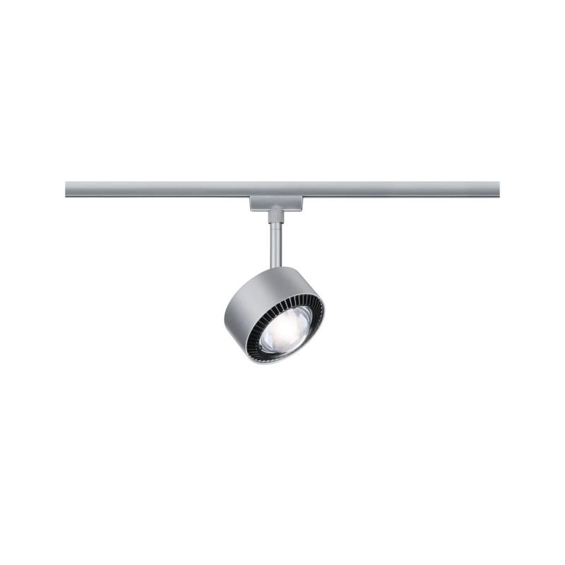 Paulmann 96810 URail LED Schienenspot Aldan Einzelspot 8W modern neutralweiß dimmbar Chrom matt/Schwarz