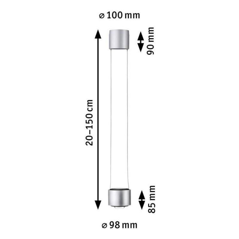 Paulmann 96811 URail LED Pendel Aldan 4,5W neutralweiß modern dimmbar Chrom matt/Schwarz