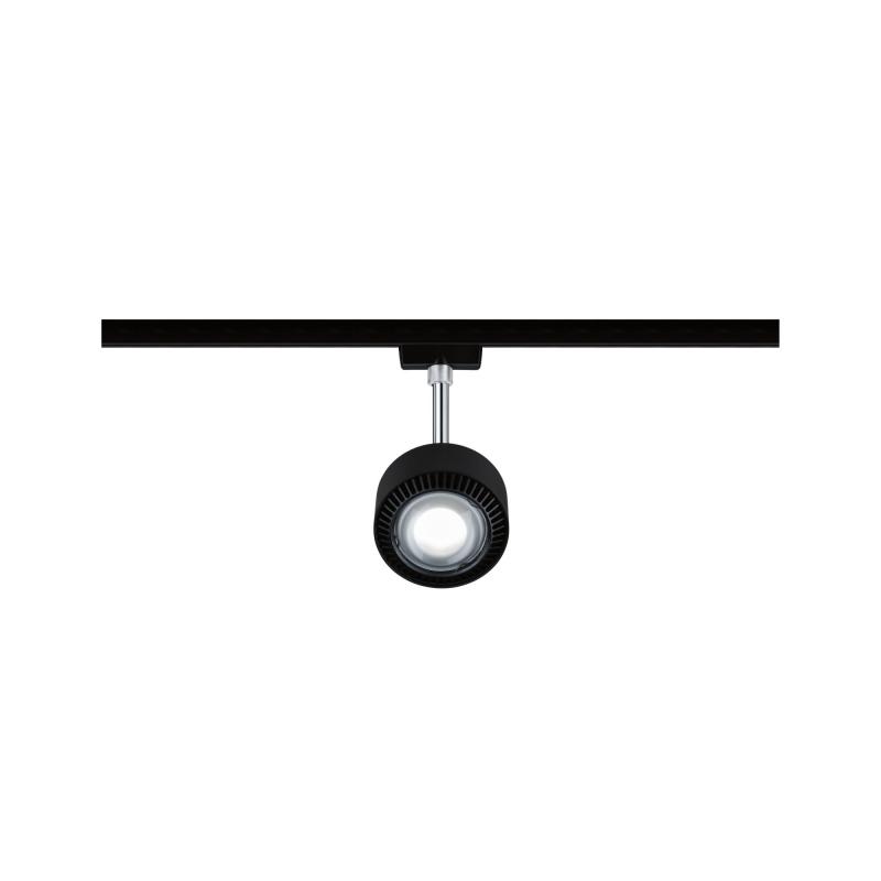 Paulmann 96812 URail LED Schienenspot Aldan Einzelspot 8W modern neutralweiß dimmbar Schwarz matt/Schwarz