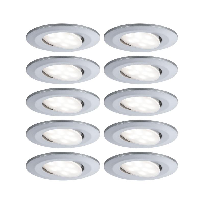 Set Paulmann 99923 Einbauleuchte Calla IP65 rund schwenkbar LED 4000K Chrom