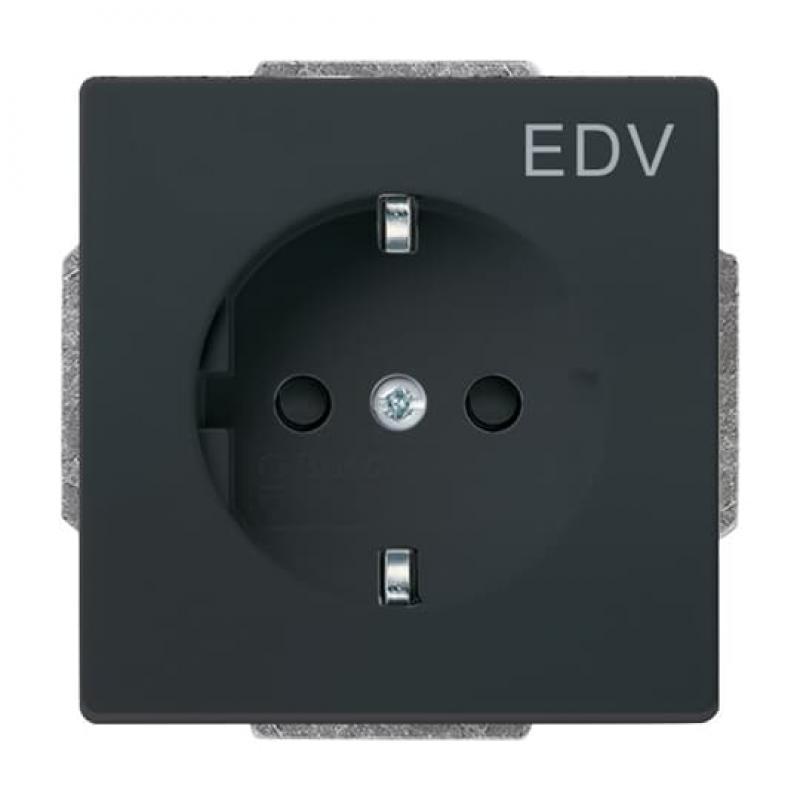 Busch-Jaeger 20 EUCKS/DV-81 SCHUKO® Steckdosen-Einsatz mit Aufdruck "EDV"