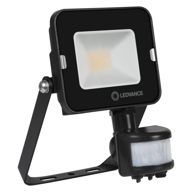 LEDVANCE Kompakter LED Flutlicht Strahler mit Sensor 20W 4000K universalweißes Licht IP65 in Schwarz