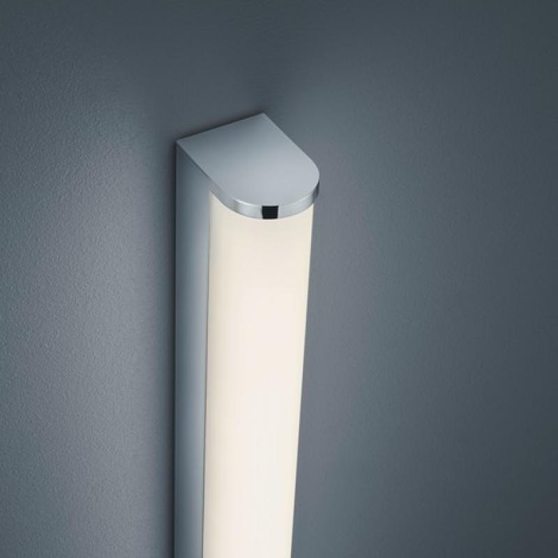 90cm Abgerundete Helestra PONTO LED Wand- und Spiegelleuchte in weiß/chrom