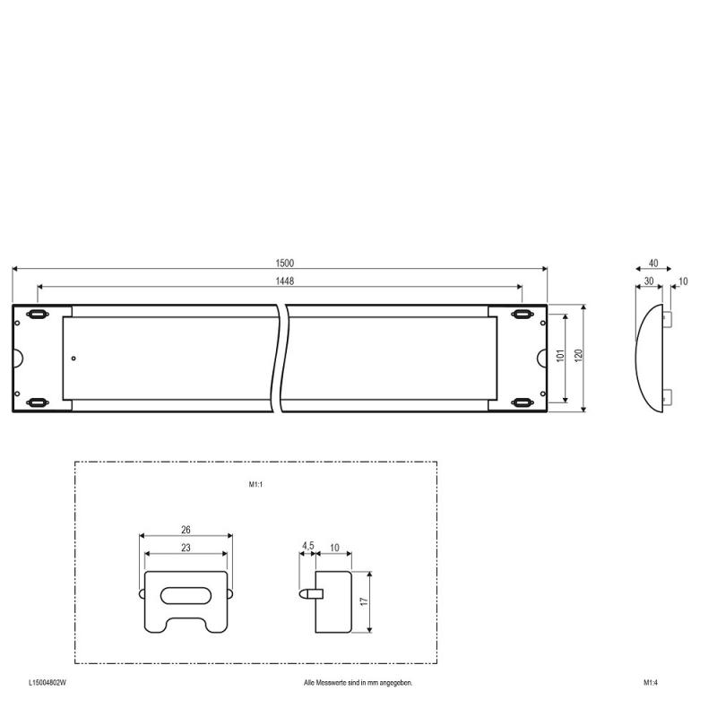 150cm EVN LED Anbauleuchte weiß für den Profibereich IP20 3000K 48W 4400lm - leistungssarkes warmweißes Licht für große Räume