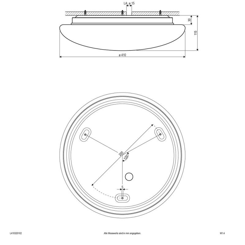 EVN Helle LED-Deckenleuchte auch geeignet für das Badezimmer & den Außenbereich rund weiß IP44 32W 3000K warmweißes Licht