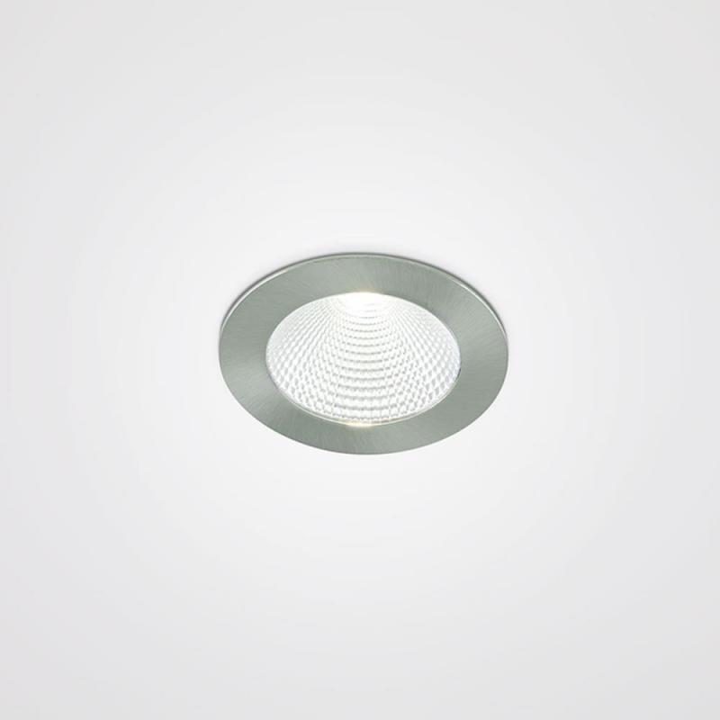 EVN LED Deckeneinbaustrahler rund chrom-sat. IP44 15W 3000K dimmbares warmweißes Licht feuchtraumgeeignet EinbauØ85