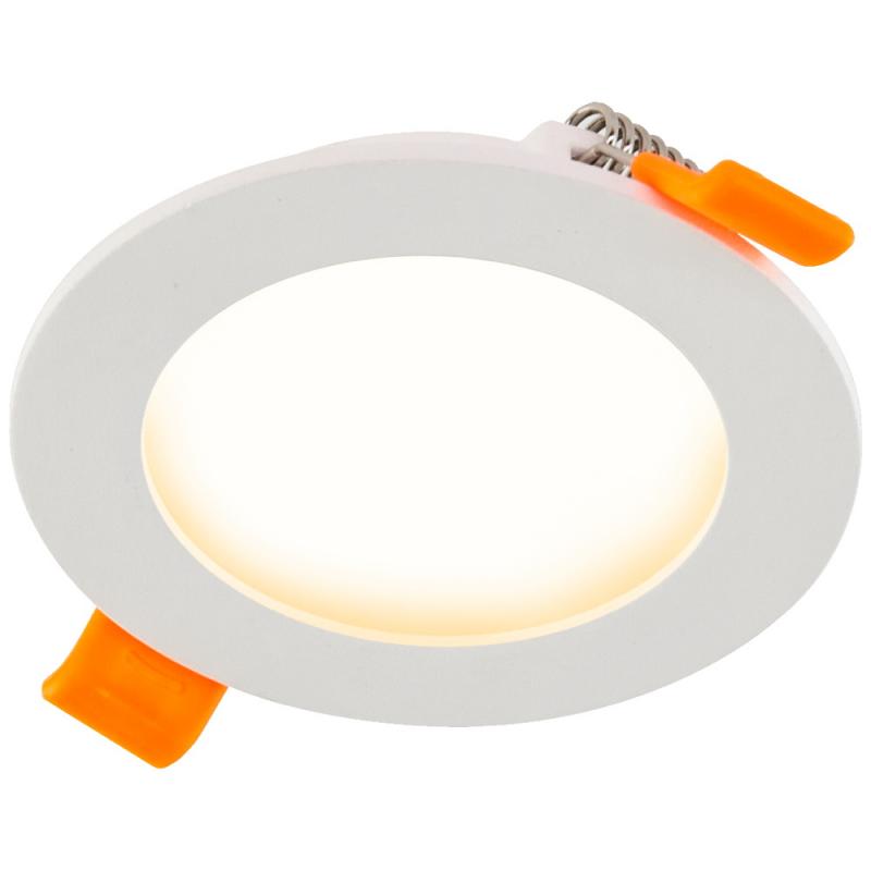 EVN LED Einbaupanel mit warmweißem Licht rund weiß IP44 5W 3000K 350lm EinbauØ75