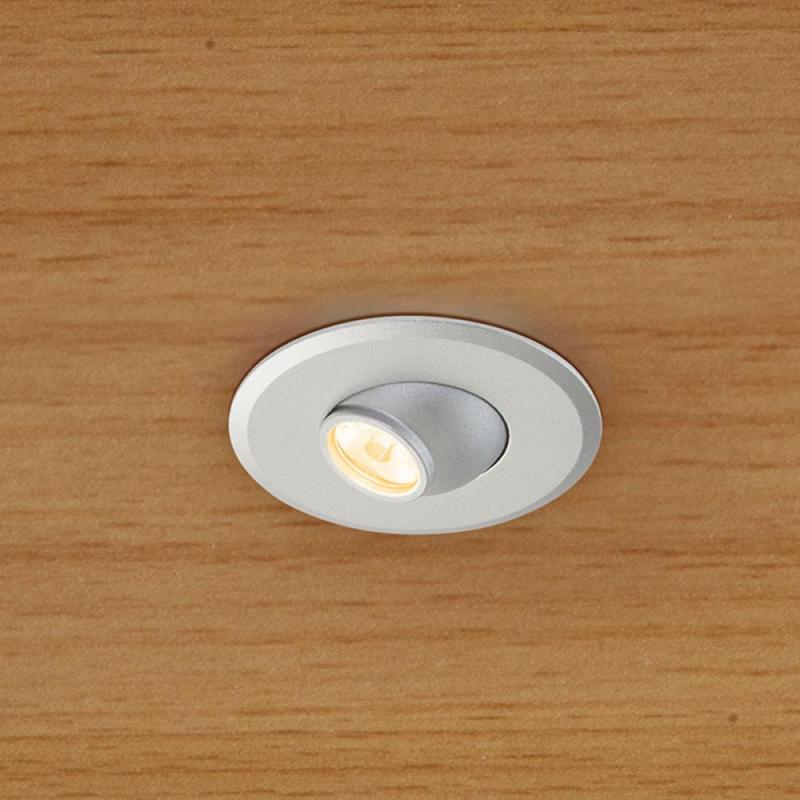 EVN LED Decken-Einbaustrahler mit warmweißem Licht rund schwenkbar Alu IP20 350mA 1W 3000K 70lm EinbauØ35