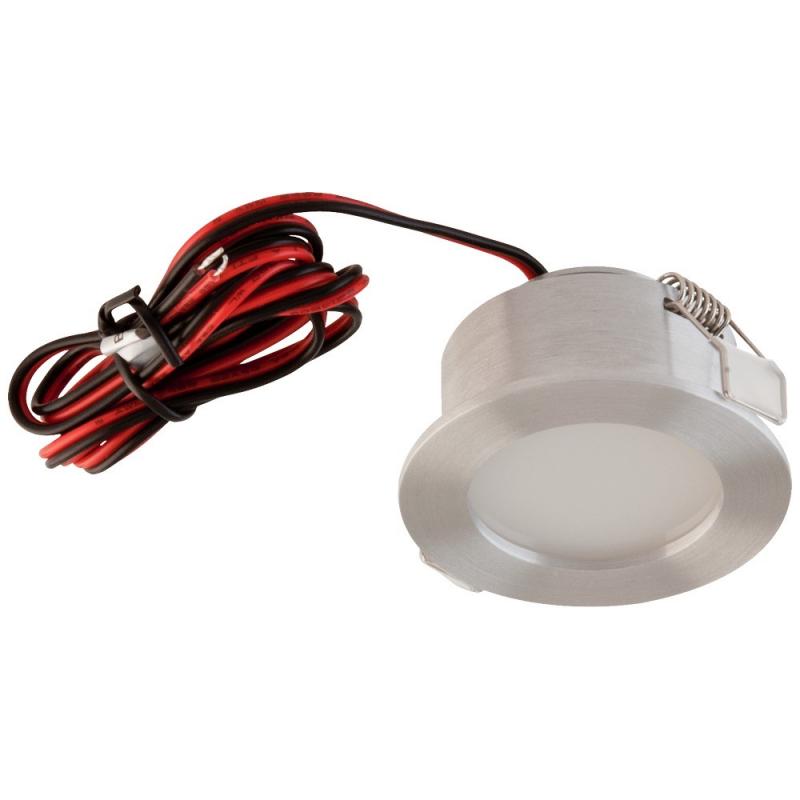 EVN P-LED Decken-Einbaustrahler mit warmweißem Licht rund Alu IP20 3W 3000K EinbauØ46