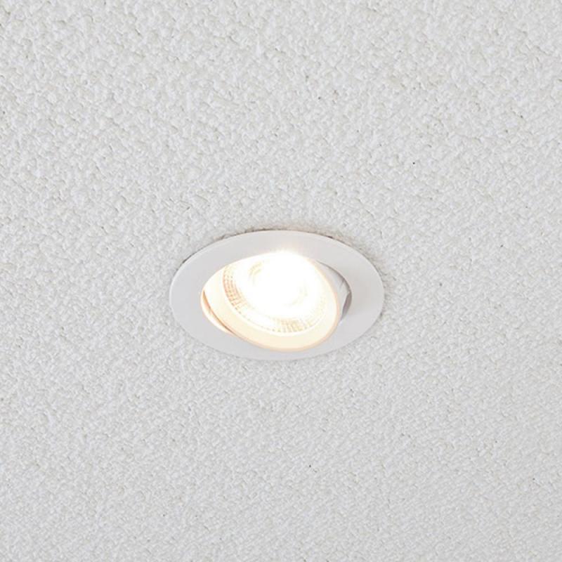 EVN LED Decken-Einbaustrahler mit warmweißem Licht rund schwenkbar weiß IP20 6W 3000K EinbauØ68