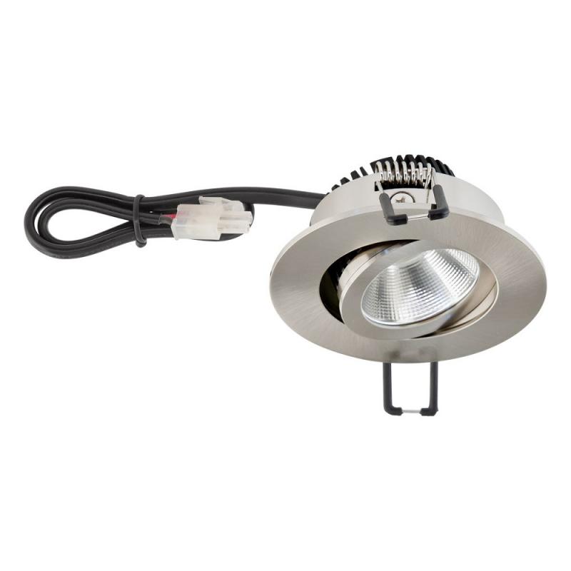 EVN LED Decken-Einbaustrahler mit warmweißem Licht dimmbar rund schwenkbar IP20 3W 3000K 300lm 90Ra EinbauØ68