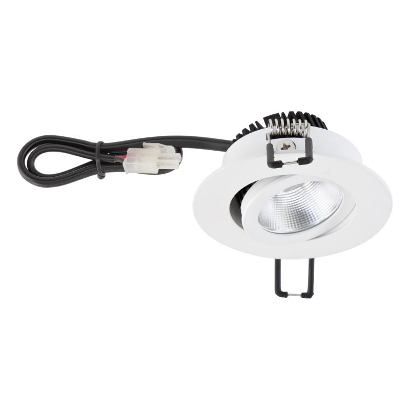 EVN LED Decken-Einbaustrahler warmweißes Licht  rund schwenkbar weiß IP20 6W 3000K 620lm 90Ra EinbauØ68