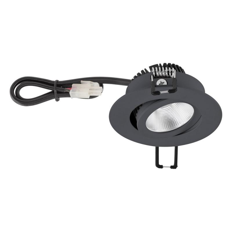 EVN P-LED Decken-Einbauleuchte mit warmweißem Licht rund schwenkbar anthrazit IP20 350mA 6W 3000K 620lm 90Ra EinbauØ68