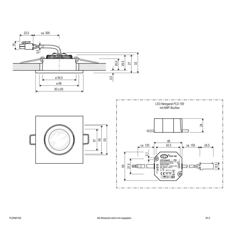 EVN LED Deckeneinbauleuchte schwenkbar alu pol. IP20 6W 3000K DIMM