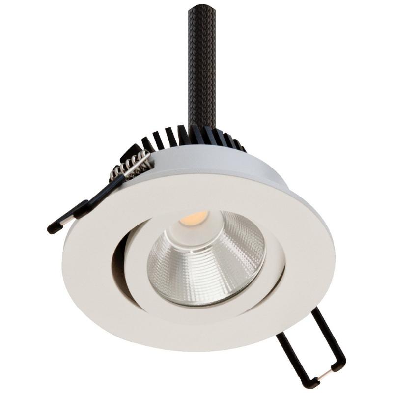 EVN LED Decken-Einbaustrahler warmweißes Licht dimmbar  rund schwenkbar weiß IP20 6W 3000K 528lm DIMM EinbauØ68