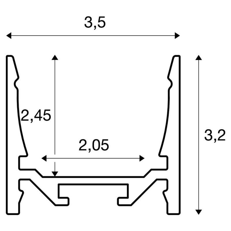 SLV 1000525 GRAZIA 20 LED Aufbauprofil, standard, glatt, 3m, schwarz