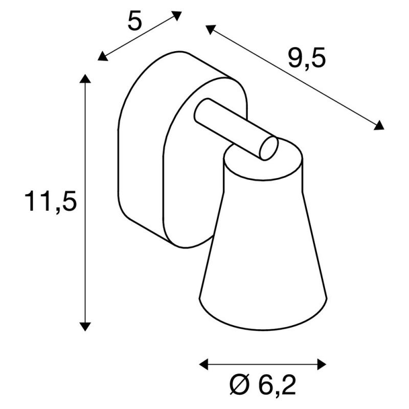 Schwenkbarer AVO Single Wand- und Deckenstrahler in schwarz SLV 1000886