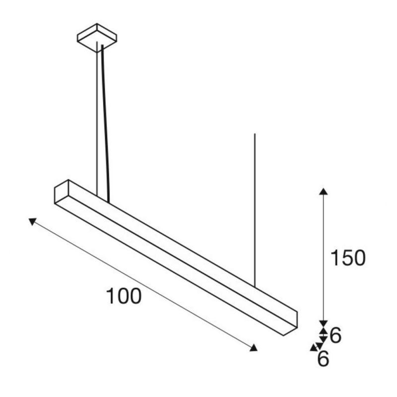 SLV 1000927 Q-LINE PD LED Indoor Pendelleuchte 1m BAP schwarz 3000K