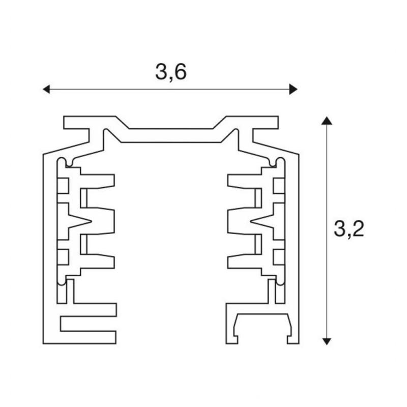 SLV 1001510 EUTRAC 3-Phasen Stromschiene verkehrsweiss 1m