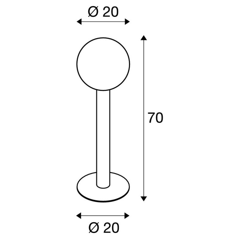 SLV 1002001 GLOO PURE 70cm hohe Wegeleuchte in anthrazit mit Glaskugel IP44