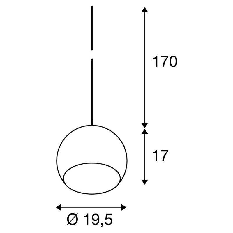 SLV 1002045 SUN 20 PD Indoor Pendelleuchte E27 weiß max. 60W