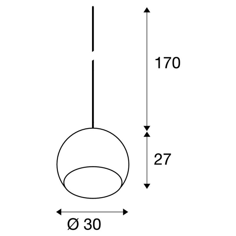 SLV 1002046 BIG SUN 30 PD Indoor Pendelleuchte E27 weiß max. 60W