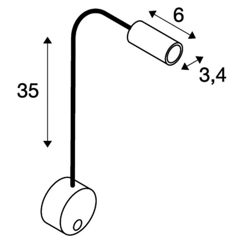 Flexarm DIO PLATE LED Wandstrahler Leselampe schwarz warmweißes Licht SLV 1002431