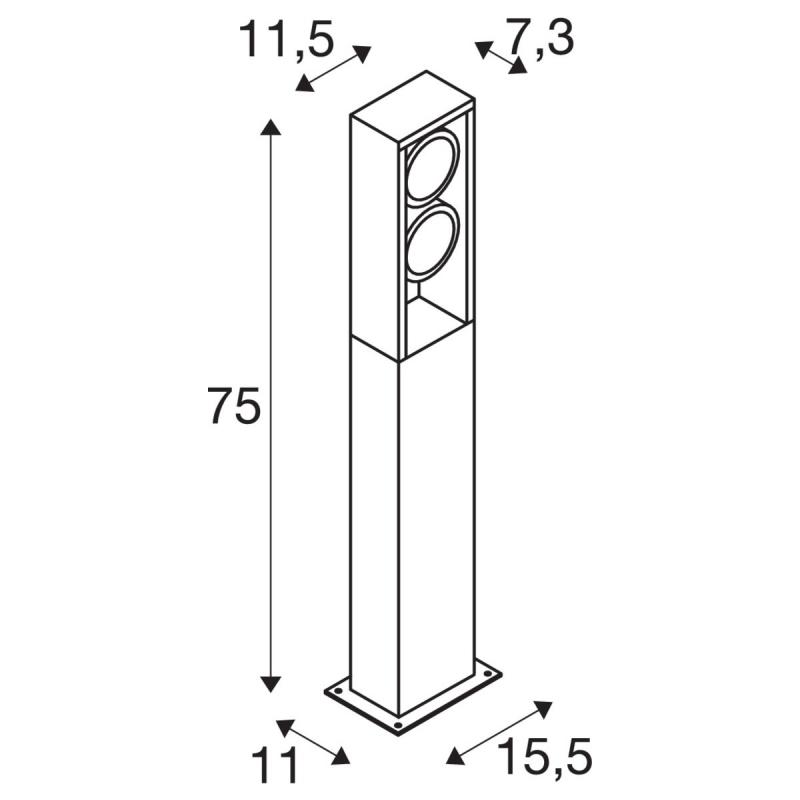 SLV 1004751 ESKINA FRAME 75 FL Outdoor LED Stehleuchte double anthrazit CCT switch 3000/4000K