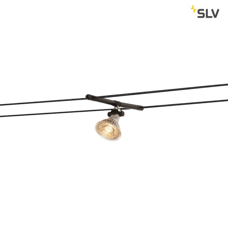 SLV 139090 COSMIC, Lampenhalter für TENSEO Niedervolt-Seilsystem in schwarz, schwenkbar, 2 Stück