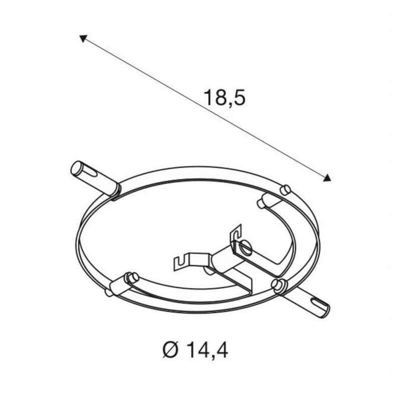 SLV 139112 QRB, Seilleuchte für TENSEO Niedervolt-Seilsystem, QR111, schwenkbar, chrom