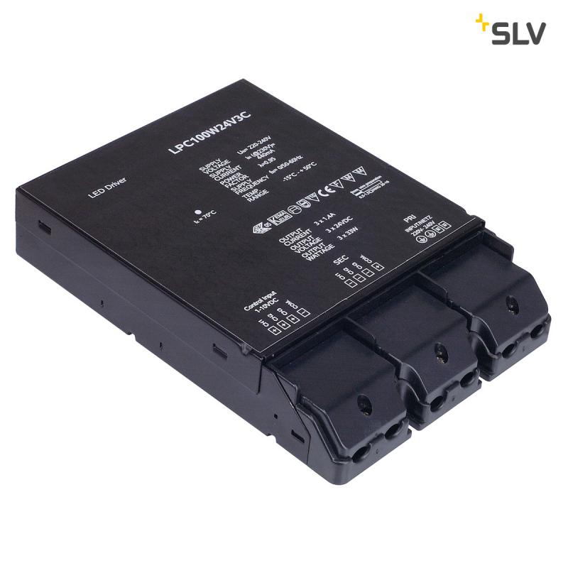 SLV 470540 LED-NETZTEIL, 100W, 24V, 3-fach dimmbar über 1-10V