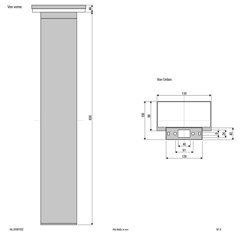 65cm EVN LED Wegeleuchte anthrazit IP54 8W 3000K