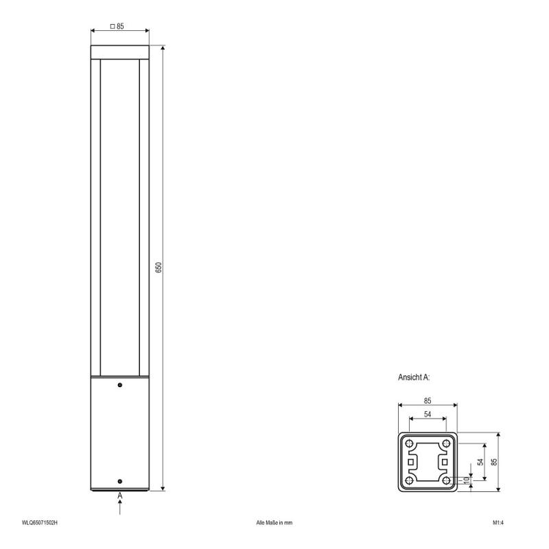 EVN LED Wegeleuchte 650mm anthrazit IP54 7W 3000K 411lm