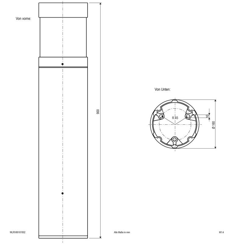 EVN LED Wegeleuchte 90cm hoch anthrazit IP65 10W 3000K