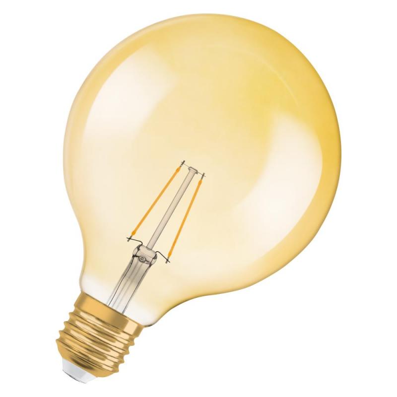 Osram E27 VINTAGE LED Lampe GLOBE Filament in Ballform 2.8W wie 21W Goldfarbe extra warmweißes Licht
