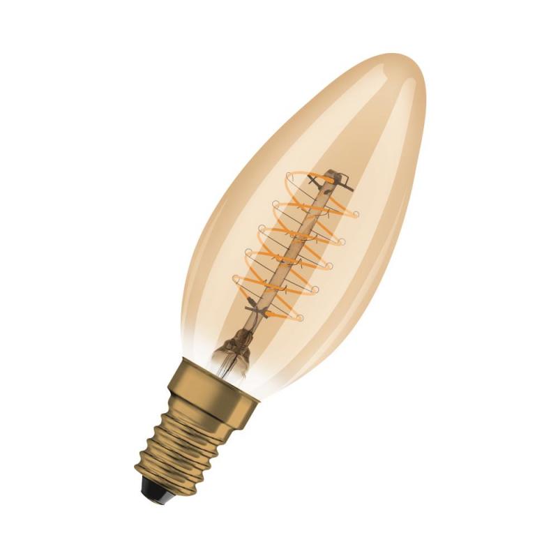 OSRAM E14 VINTAGE-Retro LED Filament Kerze Gold dimmbar 3,4W wie 25W extra warmweißes gemütliches Licht 2200K