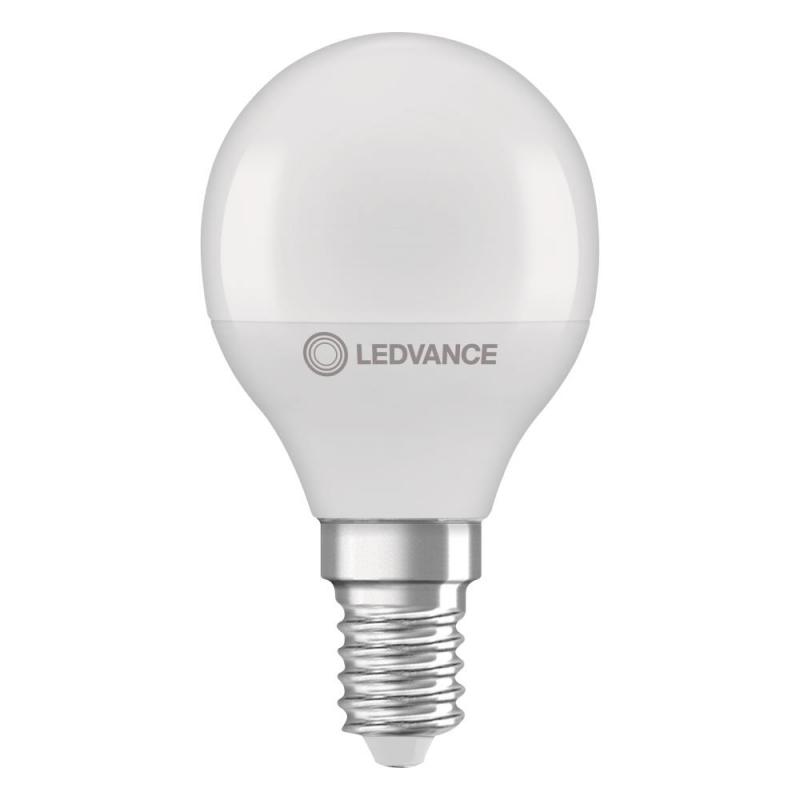 Ledvance E14 LED Lampe Recycled Plastic 4,9W wie 40W warmweißes Licht 2700K - weiß mattierte Glühbirne